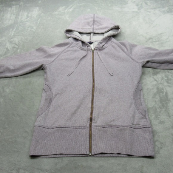 Patagonia Hoodie Womens Small Light Purple Thumbholes Full Zip Cloud Stack - Picture 7 of 16